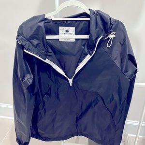 Black-and-white windbreaker